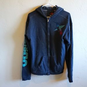 Freecity zip-up hoodie, blue gray. size 3/fits like large